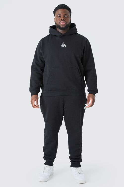 Mens Black Plus Cargo Hooded...