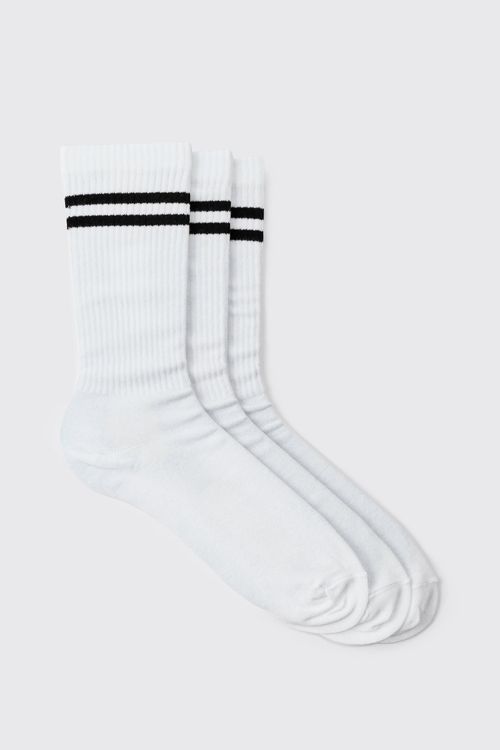 Mens White 3 Pack Sport...