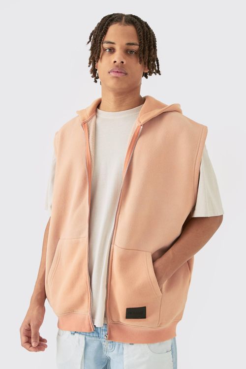 Mens Orange Oversized Zip...