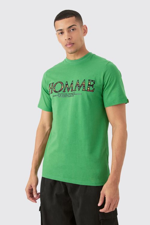 Mens Green Homme Embroidered...