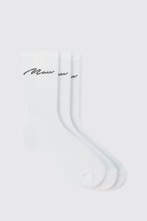 Mens White 3 Pack Man...