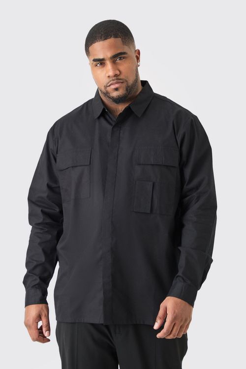 Mens Black Plus Longsleeve...