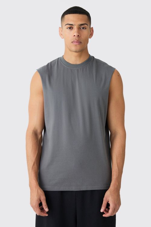 Mens Grey Basic Drop Armhole...