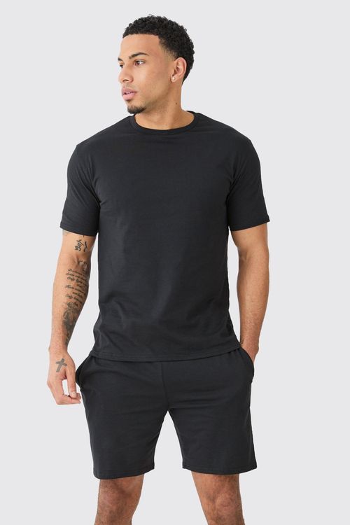 Mens Black T-shirt & Short...