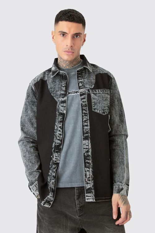 Mens Grey Tall Acid Wash...