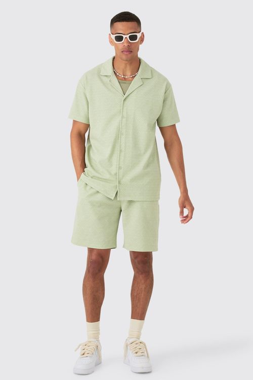 Mens Green Oversized Revere...