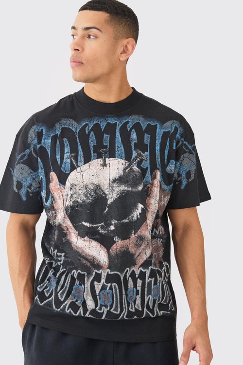 Mens Black Oversized Skull...