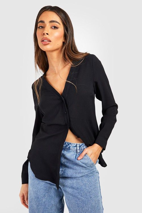 Womens V Neck Blouse - Black...