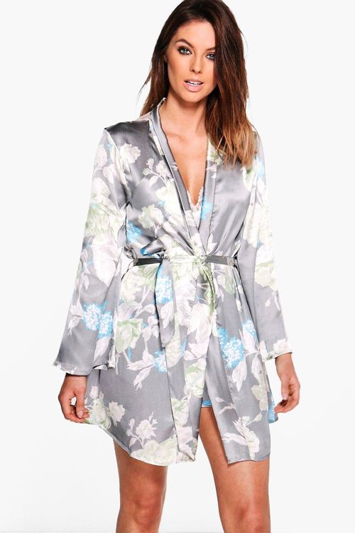 Womens Satin Floral Print...