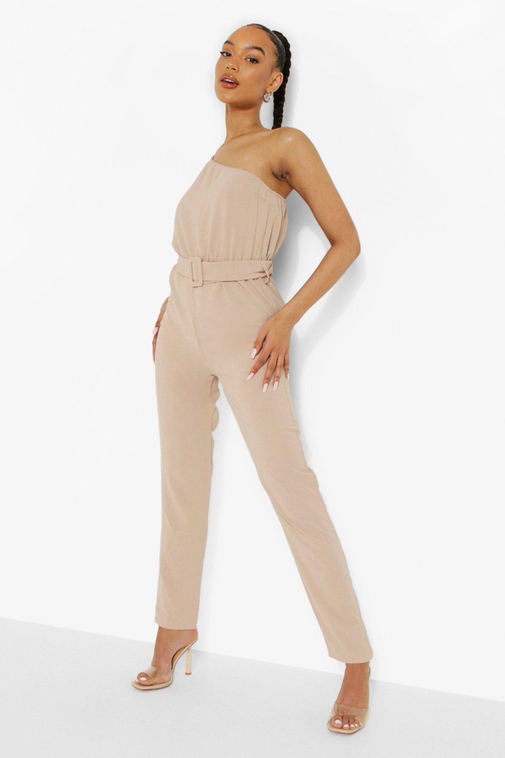 Belted Linen Jumpsuits / Beige leinwande karatebih.ba