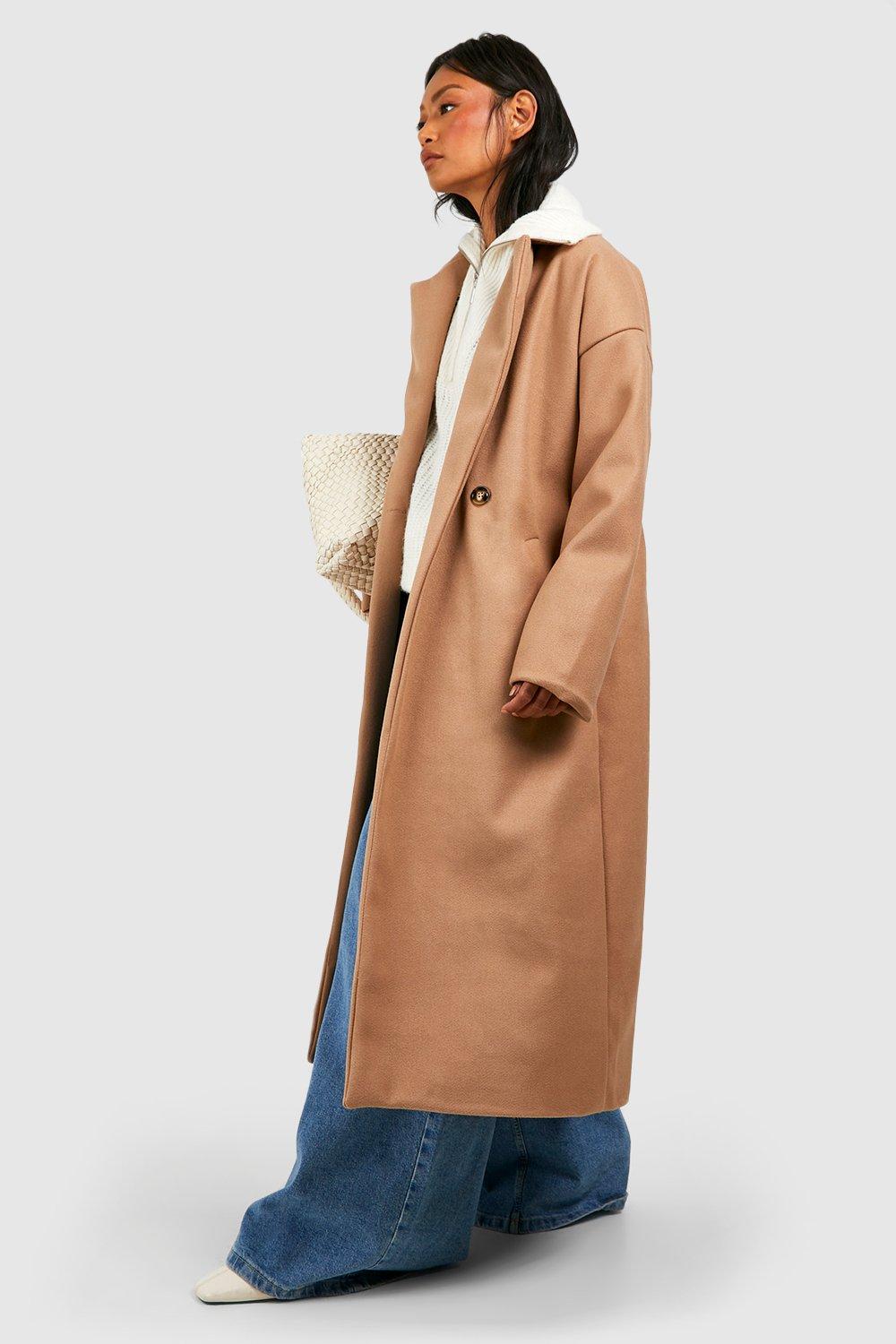 Wool look store coat womens