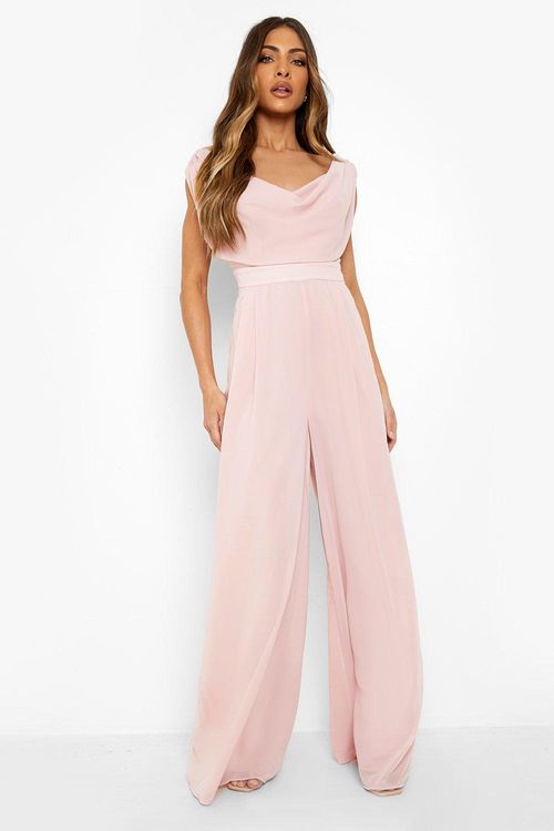 Womens Cowl Draped Wide Leg...