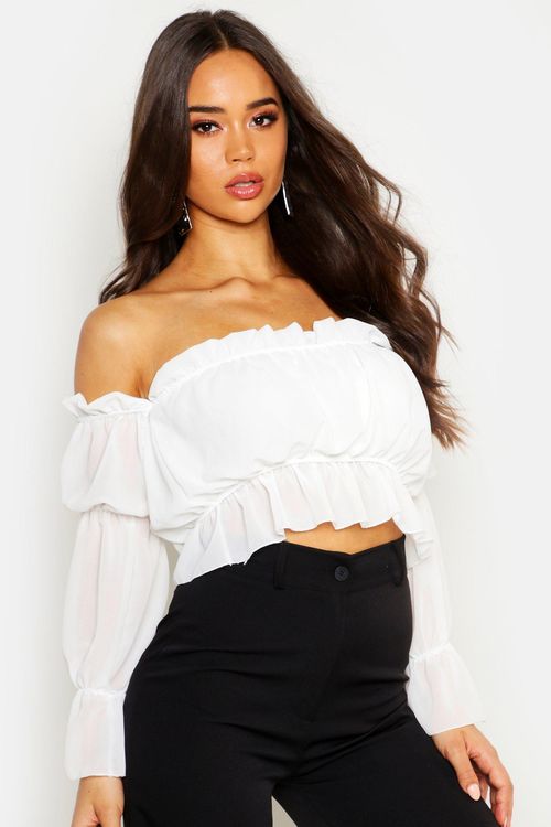 Volume Sleeve Cotton Corset Top