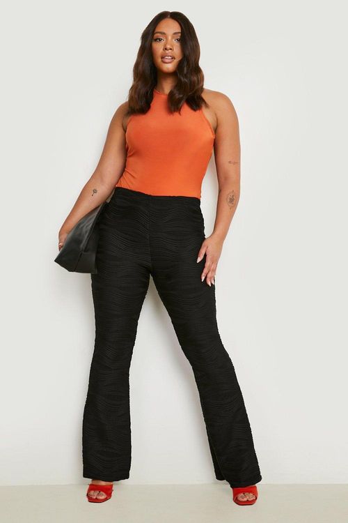 Plus Basic Rib Flare Pants