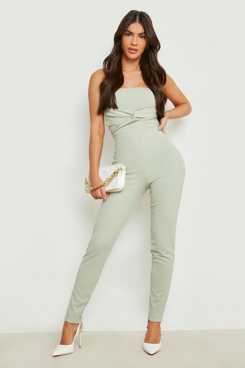 Petite Damask Sequin Bandeau Jumpsuit