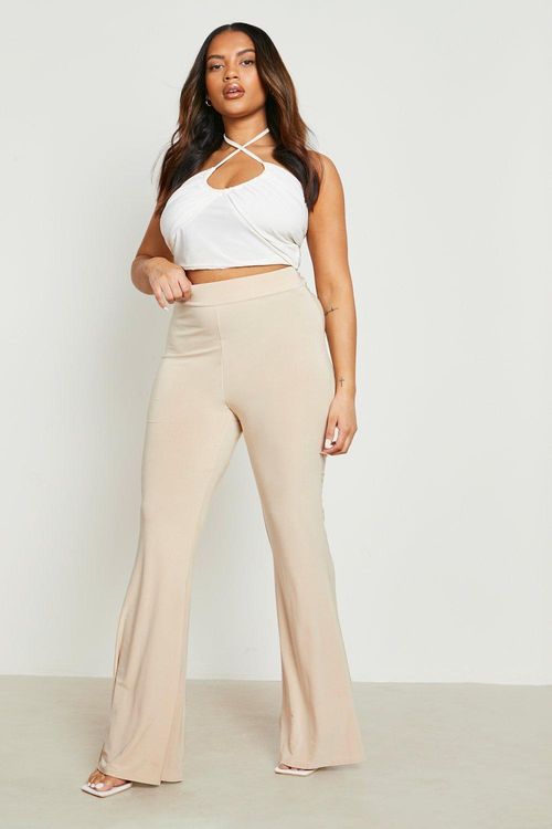 Black Flare Ruched Bum Slinky Pants