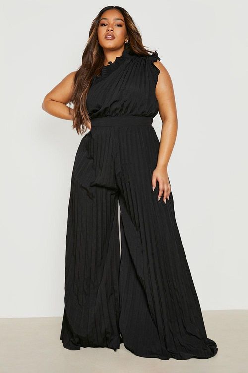 Womens Plus Pleated Ruffle...