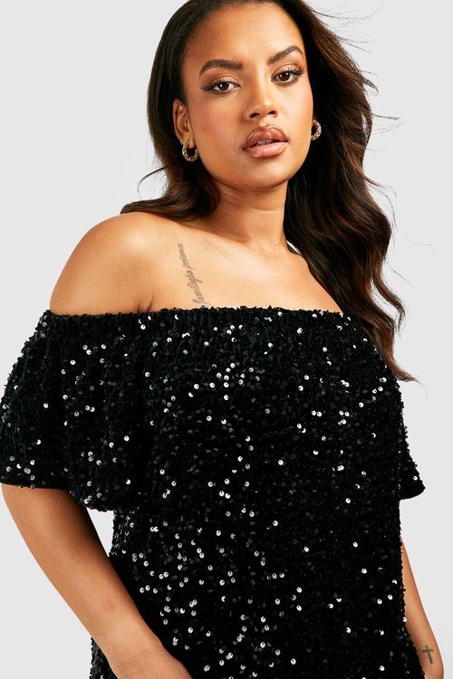 Plus Sequin Wrap Blouse