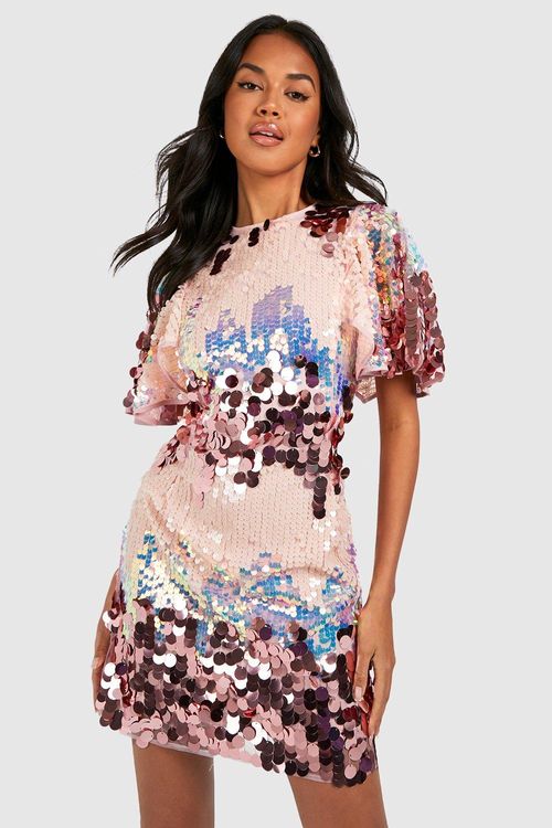 Cluster Sequin Slouch Shift Dress