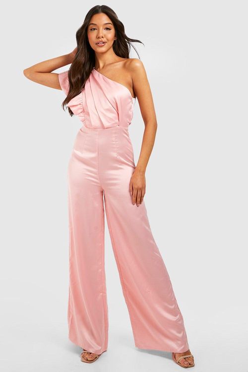 Crepe Seam Front Tab Detail Ankle Grazer Jumpsuit