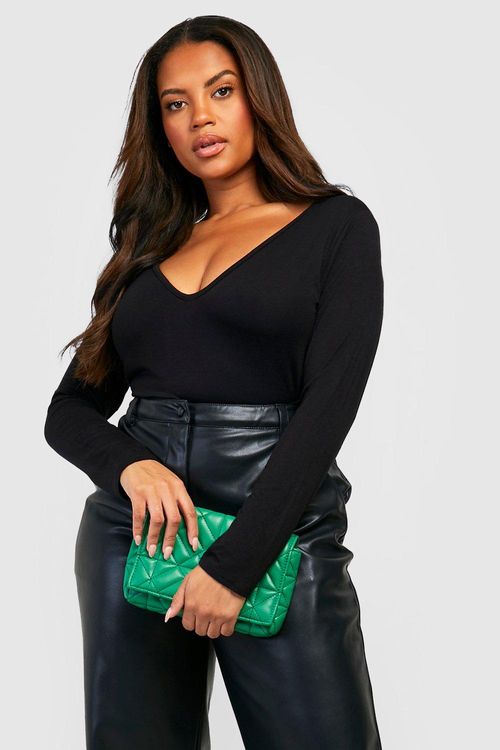 Plus Basic Plunge Rib Bodysuit