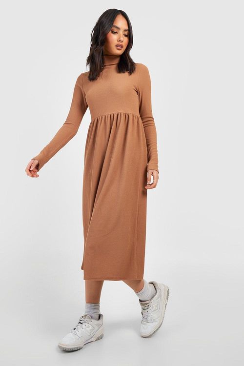 Maternity Crinkle Rib Belted Midi Dress