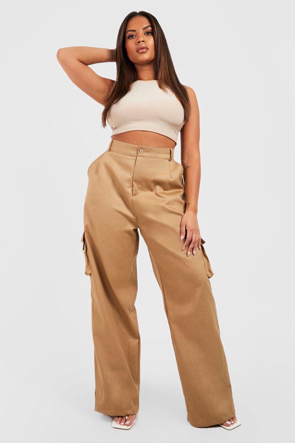 Beige Wide Leg Cargo Trousers | TALLY WEiJL Germany