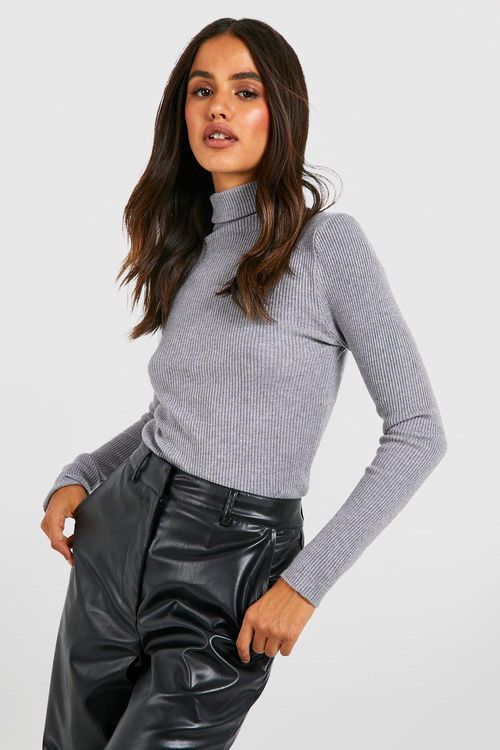 Knitted Roll Neck Longline Jumper