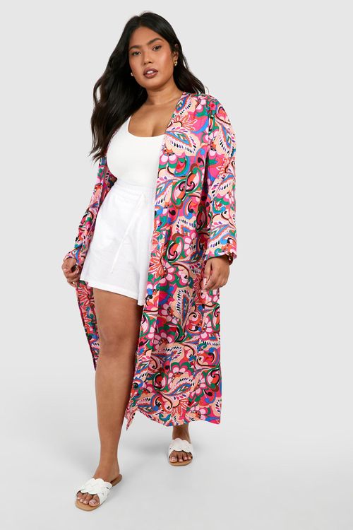 Womens Plus Floral Abstract...