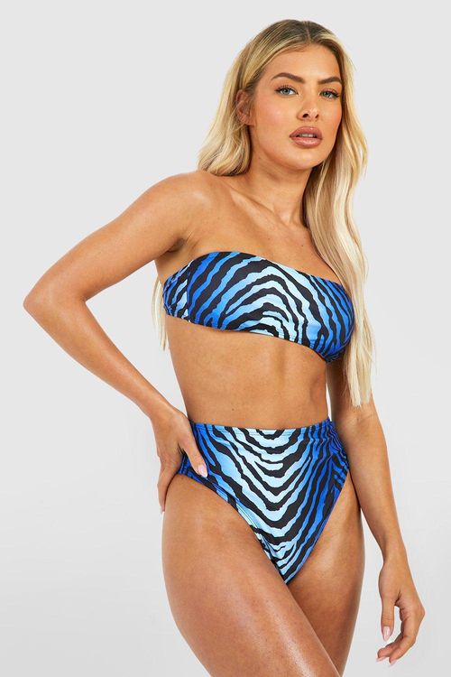 Womens Blue Zebra Bandeau...