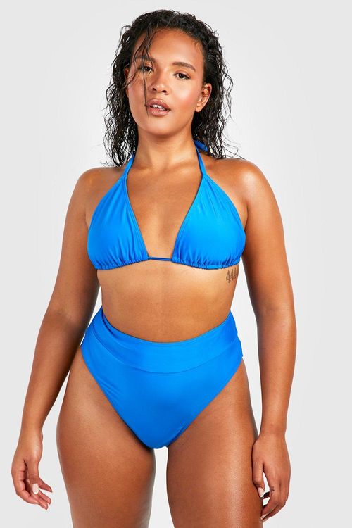 Plus Crinkle Textured Bandeau Bikini Set