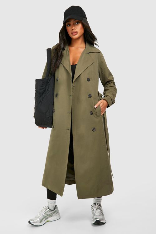 Womens Belted Trench Coat -...