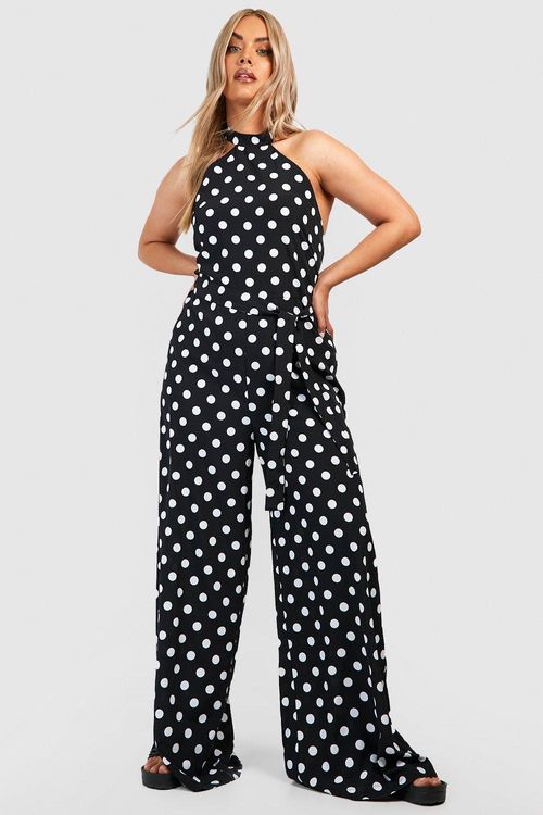 Womens Plus Woven Polka Dot...