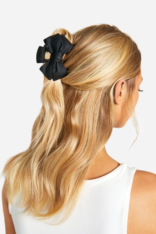 Womens Black Bow Claw Clip -...