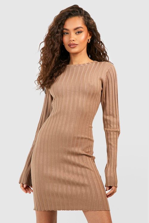 Womens Rib Knitted Mini Dress...