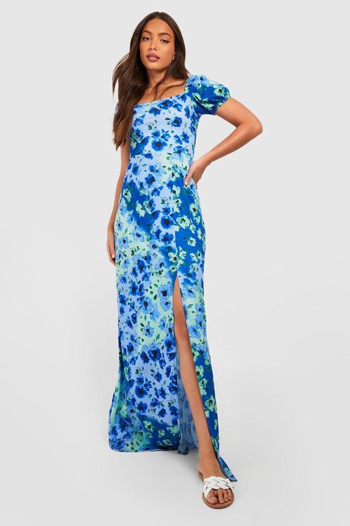 Tall Square Neck Side Split Maxi Dress