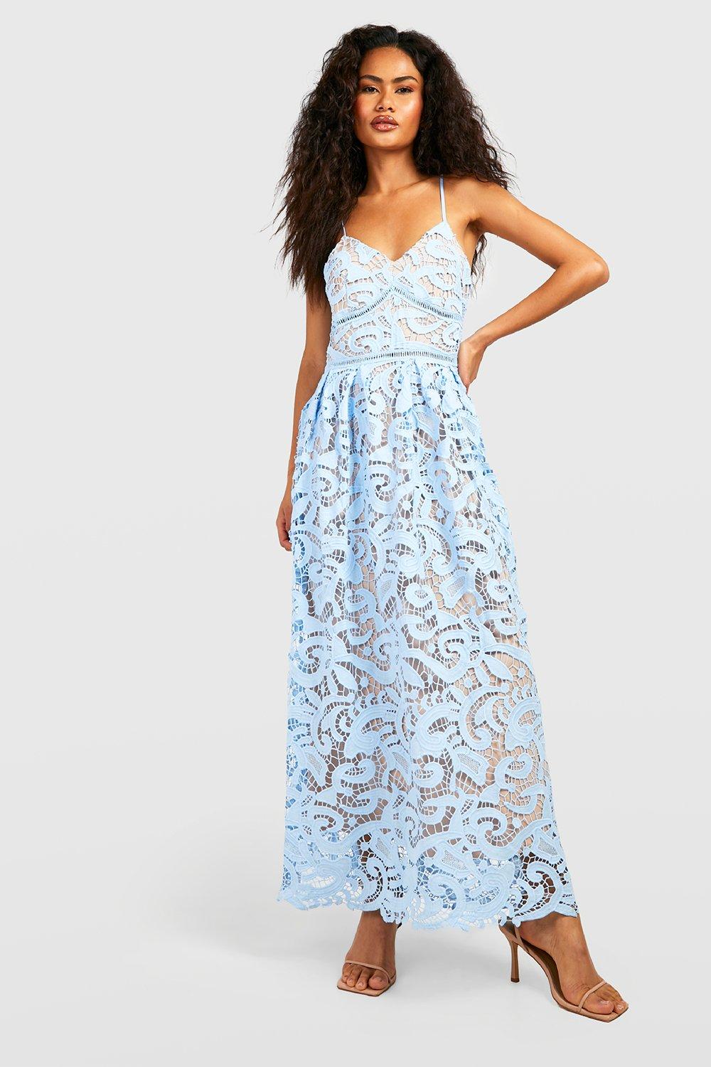 H and m sales blue lace dress