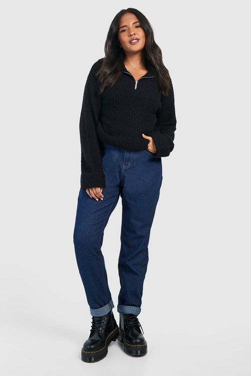 Plus Basic High Rise Mom Jeans