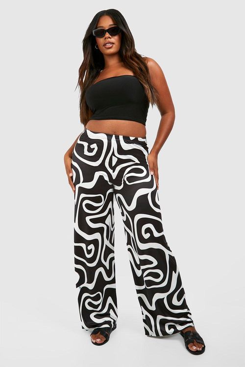 Abstract Printed Flared Trousers