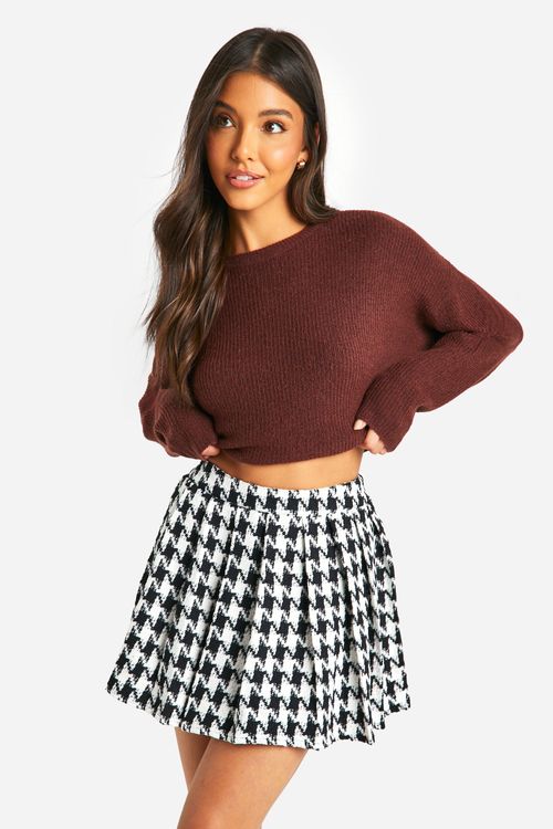 Houndstooth pleated skirt - Women