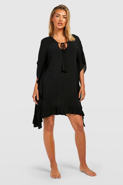 Womens Tassel Trim Cover-Up...