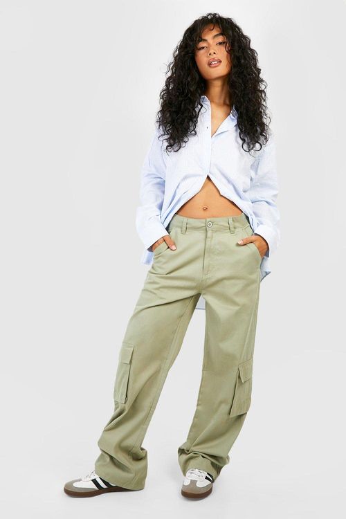 Womens High Waisted Twill...