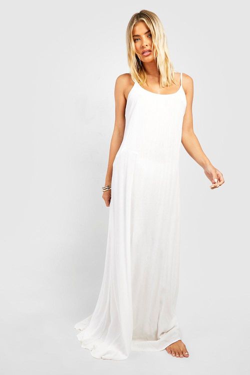 Sheer Knit Low Back Maxi Beach Dress