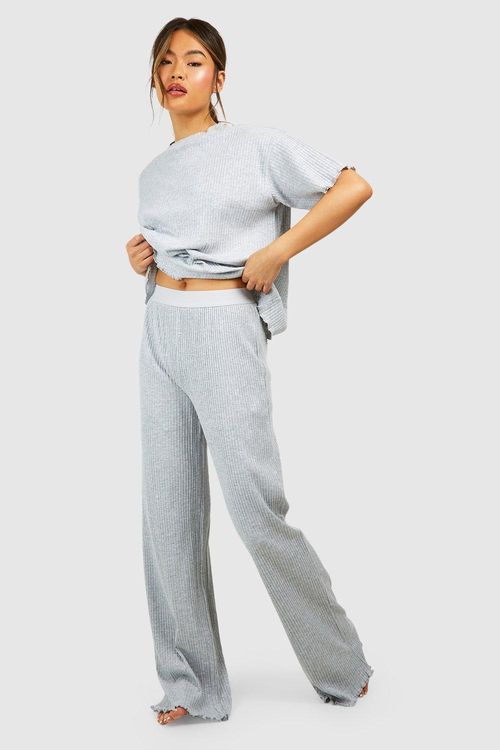 Ribbed Jersey Wide Leg Pj Trouser