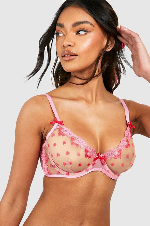 Button Detail Lace Fuller Bust Long Line Bra