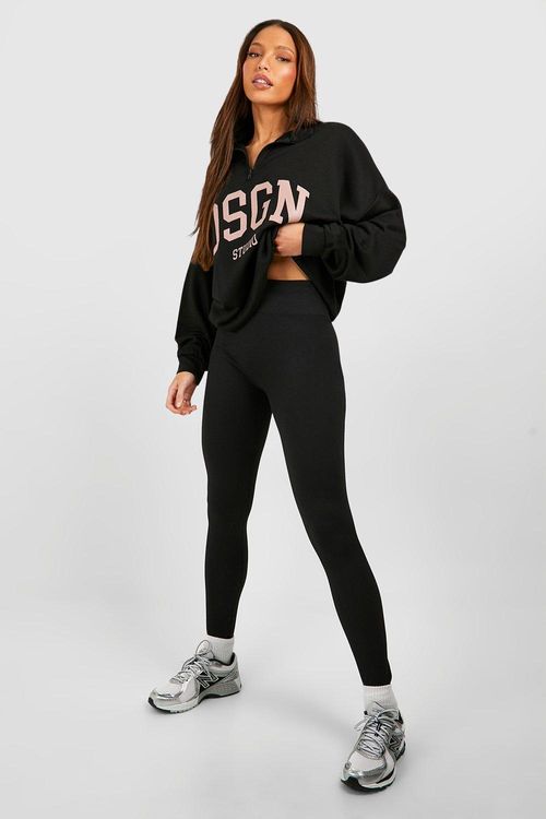 Buy Boohoo Seamless Rib Leggings In Black