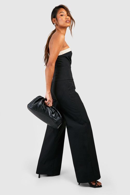 Womens Bandeau Jumpsuit Dark Denim