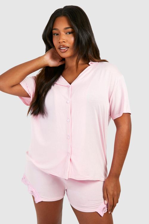 Womens Plus Peached Button...