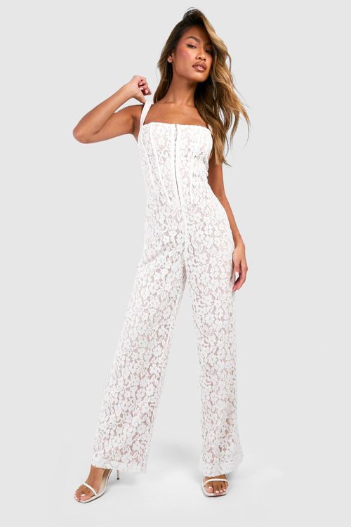 Womens Lace Corset Jumpsuit -...