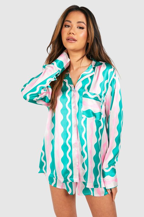 Womens Wavy Print Oversized...